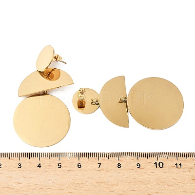 304 Stainless Steel Dangle Stud Earrings EJEW-P315-02B-G-1