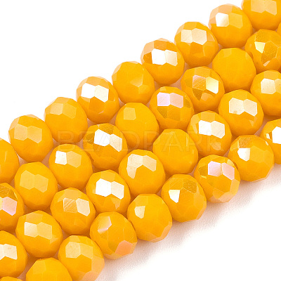 Electroplate Glass Beads Strands EGLA-A034-P6mm-B26-1