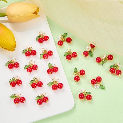 50Pcs Glass Pendants PALLOY-SZ00001-1