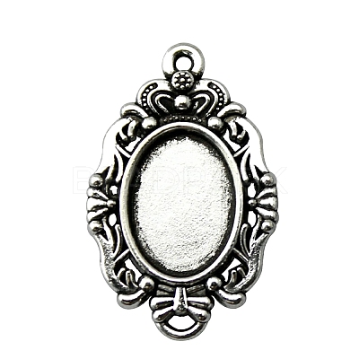 Tibetan Style Alloy Pendant Cabochon Settings PW-WG58EB0-02-1