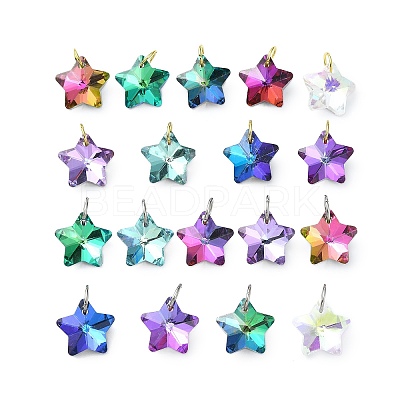 Electroplated Glass Charms PALLOY-JF03060-1