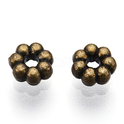 Tibetan Style Alloy Daisy Spacer Beads X-TIBEB-S039-047AB-NR-1