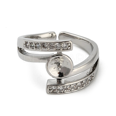 Adjustable Brass Cuff Rings ZIRC-F076-04P-1