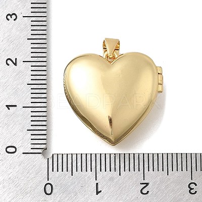 Valentine's Day Brass Heart Locket Pendants KK-D431-035C-G-1