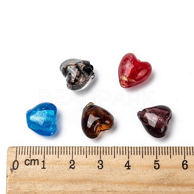 Handmade Silver Foil Glass Beads SLH12MMY-1-1