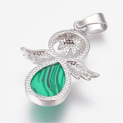 Synthetic Malachite Pendants G-G651-A03-1