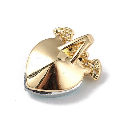 Real 18K Gold Plated Rack Plating Brass Micro Pave Clear Cubic Zirconia Pendants KK-C015-10G-01-1