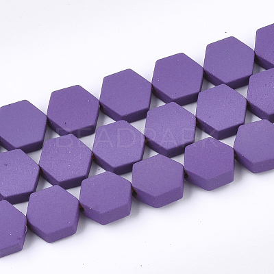 Spray Painted Non-magnetic Synthetic Hematite Beads Strands G-T116-03C-15-1