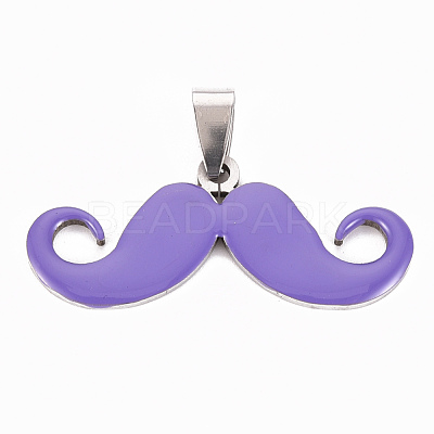 201 Stainless Steel Enamel Pendants STAS-S110-075B-1