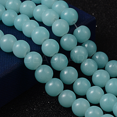 Imitation Jade Glass Beads Strands DGLA-S076-10mm-19-1