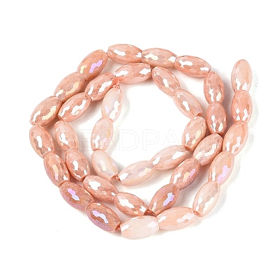Anti-Tarnish Electroplate Glass Beads Strands EGLA-Q130-02A-10-1