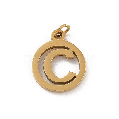 304 Stainless Steel Charms
with Jump Ring STAS-R001-02G-C-1