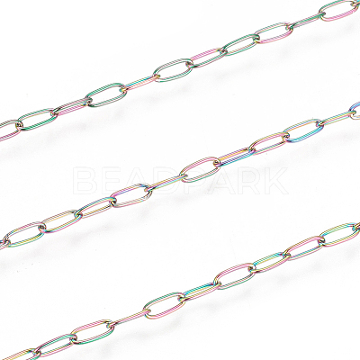 Ion Plating(IP) 304 Stainless Steel Paperclip Chains CHS-F010-01H-MC-1