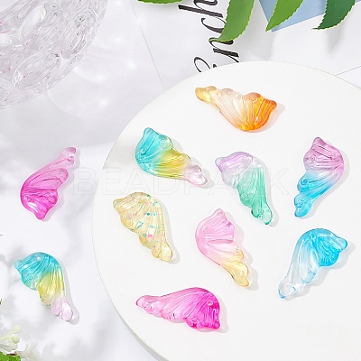 Spray Painted Glass Pendants GGLA-BC0001-003-1