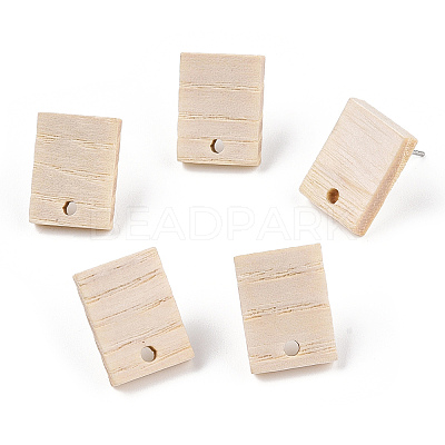 Ash Wood Stud Earring Findings EJEW-N017-011I-1