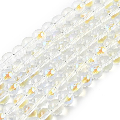 Electroplate Glass Beads Strands EGLA-Q062-8mm-A08-1