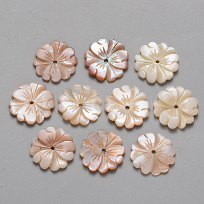 Natural Pink Shell Beads SSHEL-R044-01-1