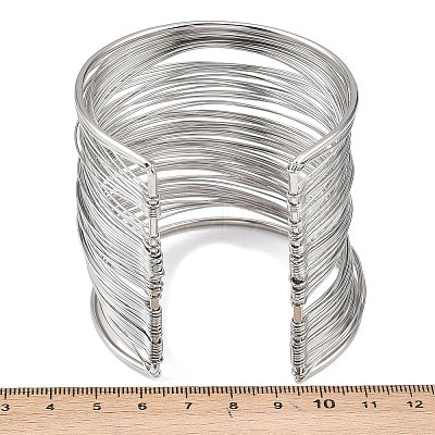 Spring 304 Stainless Steel Open Bangles for Women BJEW-K288-02A-P-1