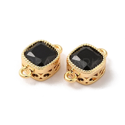 Real 18K Gold Plated Brass Cubic Zirconia Links Connectors KK-M243-04G-01-1