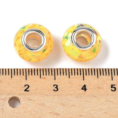 Transparent Resin Rondelle European Beads RESI-S023-32-1