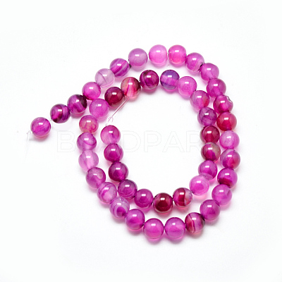 Natural Striped Agate/Banded Agate Beads Strands X-G-R003-01-1