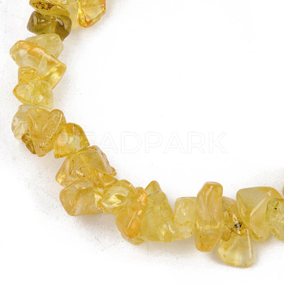 Unisex Chip Natural Citrine(Dyed & Heated) Beaded Stretch Bracelets BJEW-S143-31-1