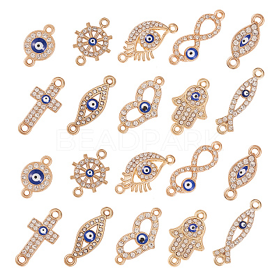 50Pcs 10 Style Alloy Links PALLOY-CJ0001-166-1