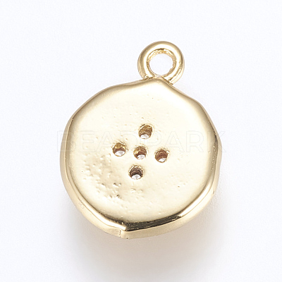 Brass Charms X-ZIRC-G116-08G-1