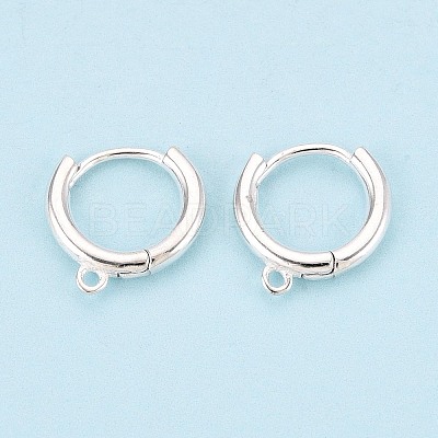 925 Sterling Silver Huggie Hoop Earring Findings STER-K174-15A-S-1