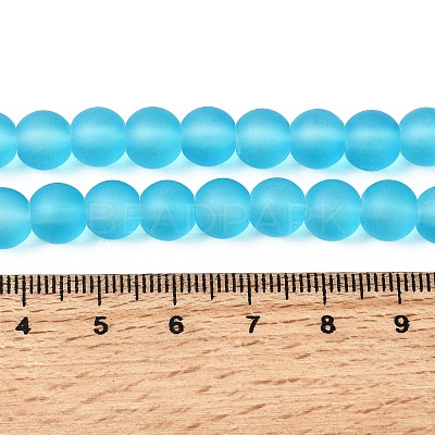 Baking Paint Transparent Glass Bead Strands GLAA-S031-8mm-37-1