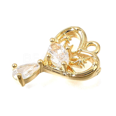 Brass Micro Pave Clear Cubic Pendants CU-CBA1682-06C-G-1