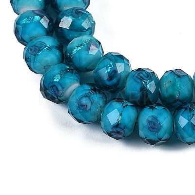 Handmade Gold Sand Lampwork Beads Strands LAMP-R141-10mm-26-1