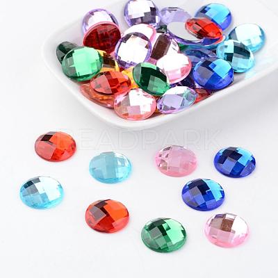 Imitation Taiwan Acrylic Rhinestone Flat Back Cabochons GACR-D002-16mm-M-1
