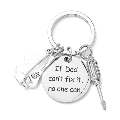 Non-Tarnish Father's Day Theme 201 Stainless Steel Keychain KEYC-A010-01-1