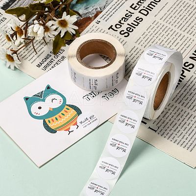 1 Inch Thank You Adhesive Label Stickers X-DIY-J002-C03-1