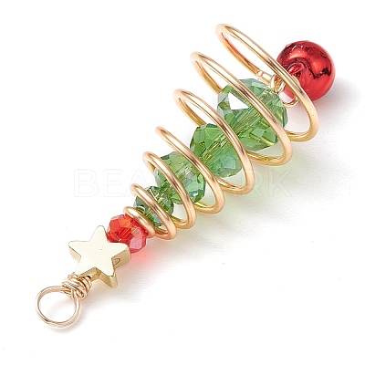 Christmas Brass & Glass Pendants PALLOY-JF02991-03-1