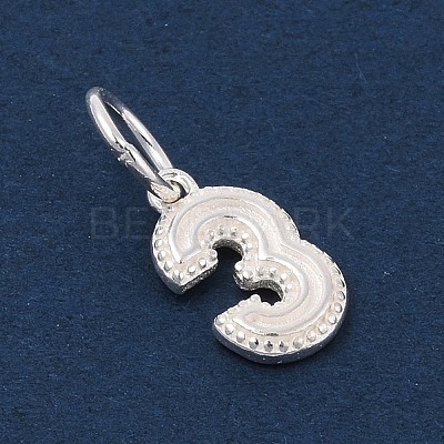 Number Series 925 Sterling Silver Charms STER-Q002-01D-1
