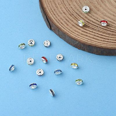 Brass Grade A Rhinestone Spacer Beads RSB034NF-1