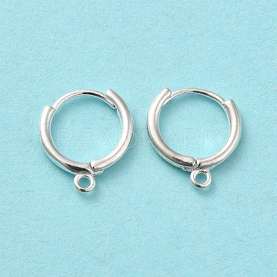 925 Sterling Silver Huggie Hoop Earring Findings STER-K174-15A-S-1