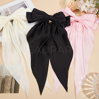 Cloth Big Bowknot Hair Barrettes AJEW-CP0008-41A-02-1
