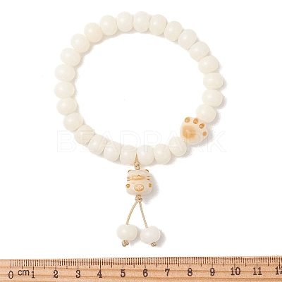 Natural Bodhi Root Charm Bracelets BJEW-TA00731-1