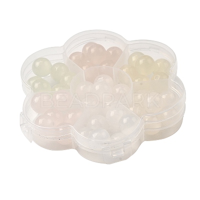 42Pcs Transparent Resin UV Reactive Beads RESI-Z041-05-1