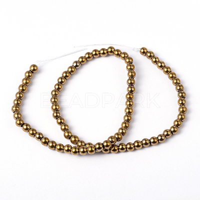 Non-magnetic Synthetic Hematite Beads Strands X-G-G091-6mm-1-1