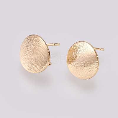 Brass Ear Stud Findings X-KK-S336-15G-1
