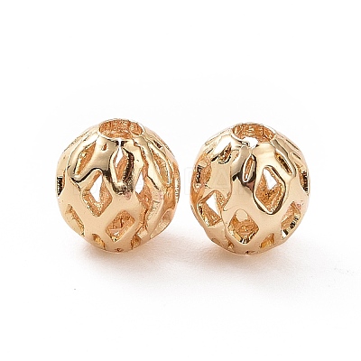 Brass Hollow Beads KK-E046-04C-G-1