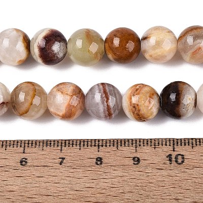 Natural Wood Lace Stone Wooden Jasper Beads Strands X-G-B128-A04-04-1