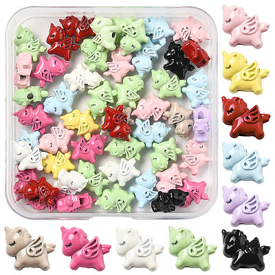 50Pcs Spray Painted Alloy Beads FIND-FS0004-11-1
