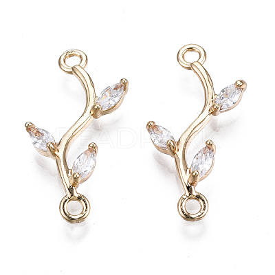 Brass Micro Pave Cubic Zirconia Links Connectors KK-S359-156A-RS-1
