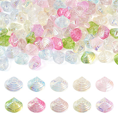 100Pcs 10 Colors Electroplated Transparent Glass Beads Strands GLAA-TA0003-83-1