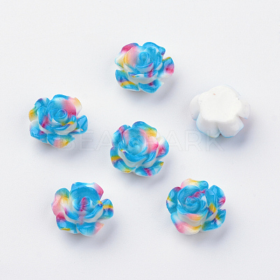 Spray Painted Resin Cabochons X-CRES-Q190-01-1